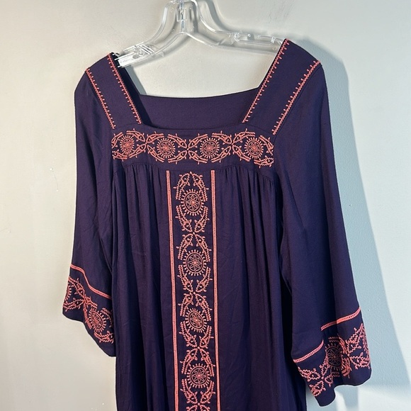 NWT Ivy Jane Embroidered Purple And Coral Tunic Top Size XS - Picture 3 of 12